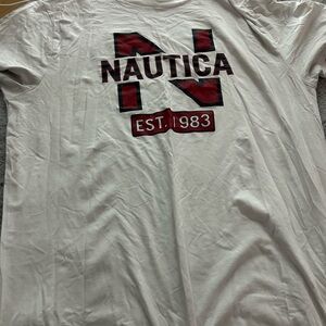 Nautica White and Red Men's Shirt